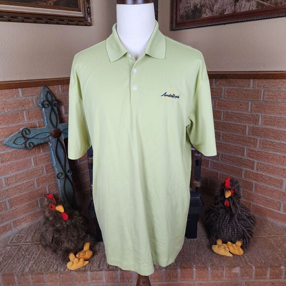Nike Golf Dri Fit Green Polo Shirt Antelope Logo Size XXL - Picture 2 of 6